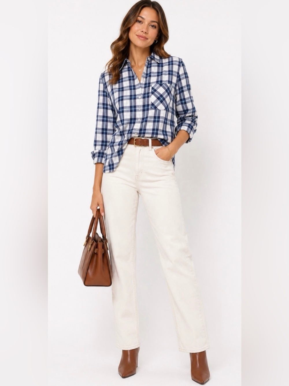 UNTUCKit Sorbo Button Down Long Sleeve Shirt in Blue Plaid